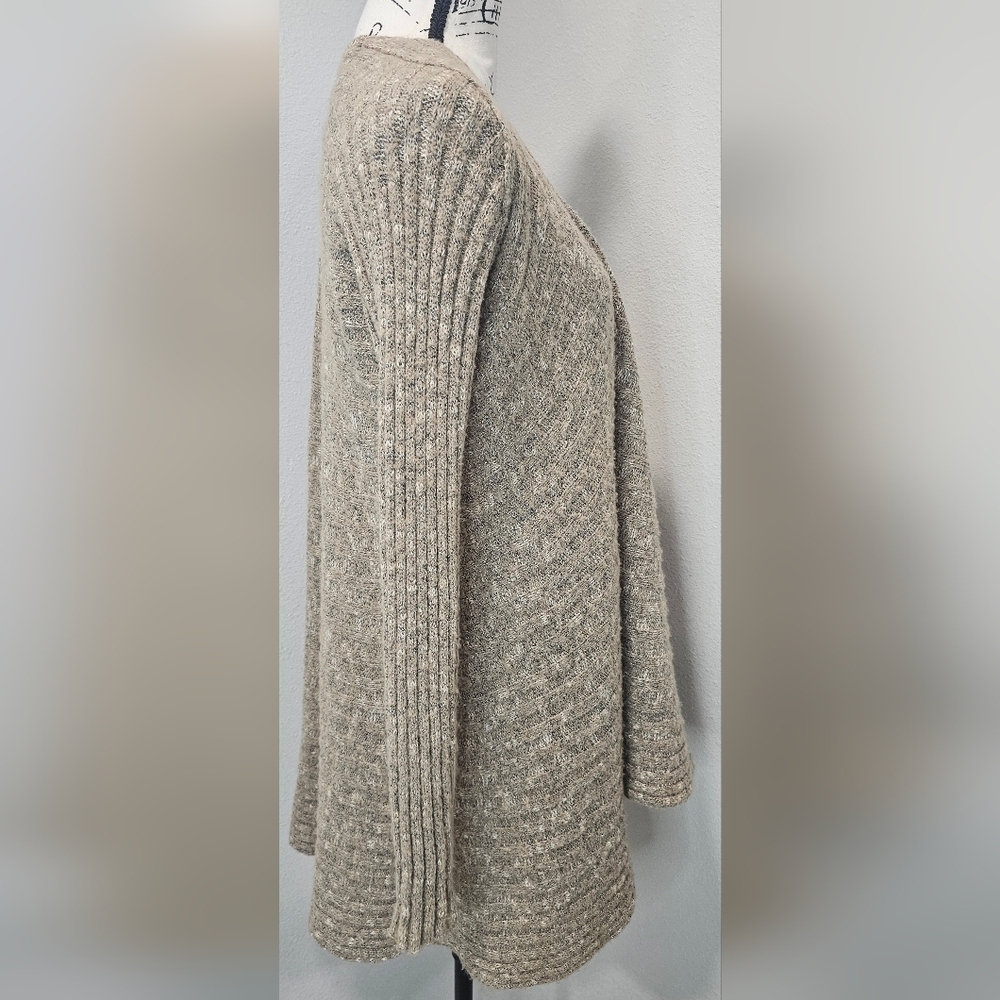 Free People Open Front Waterfall Crochet Knit Long Sleeve Layering Oatmeal Sz XS - Picture 5 of 14